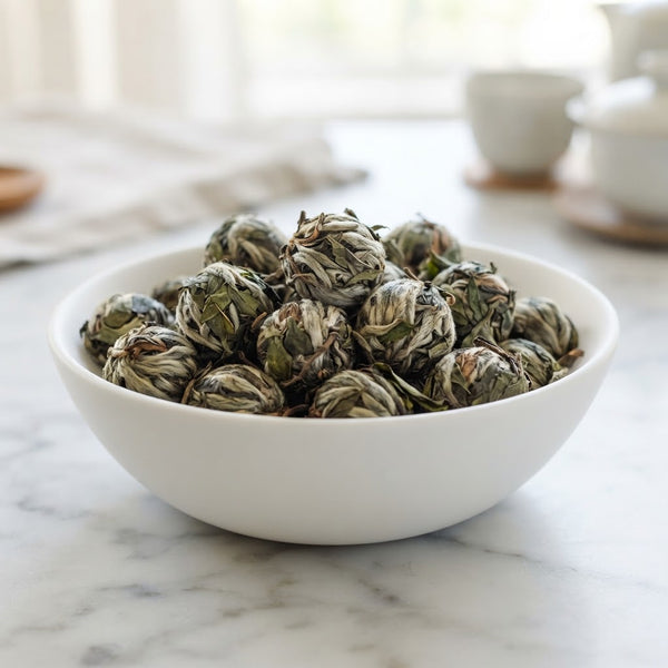 Bai Mudan Balls White Peony Tea (Quality A), Fuding Fujian – Mid-Tier