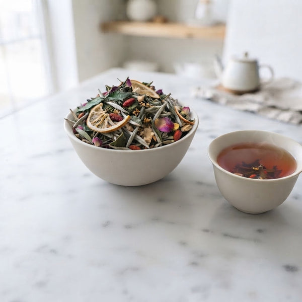 Mint/Lemon/Rose/Osmanthus/Ginger/Orange/Goji Berry White Tea, Fujian – AAA