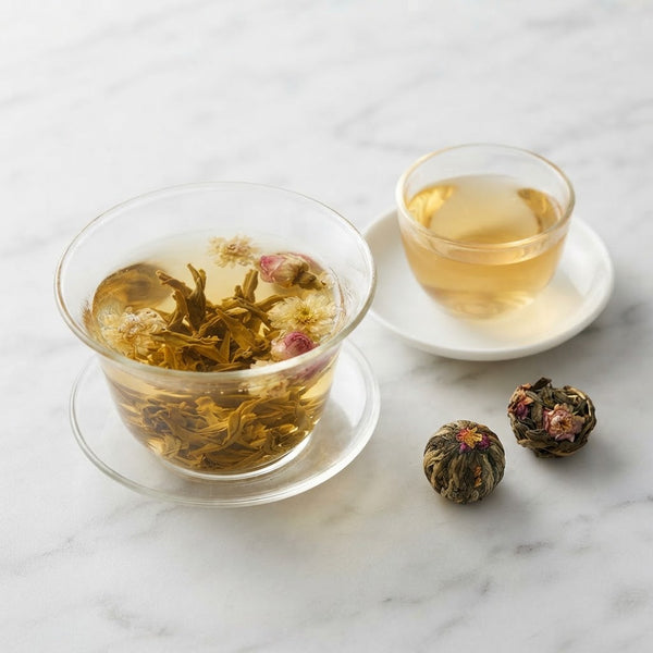 Raw Pu'er Mini Tuocha, Dragon Pearls with Flowers (6-Flavor, 15pcs box)
