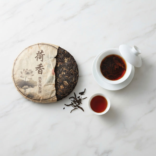 Ripe Pu'er Teacake, Lotus Fragrance (Hexiang)